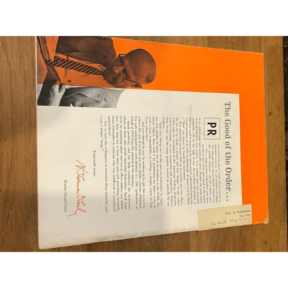 Vintage 1963 Alpha Tau Omega ATO The Palm Fraternity Magazine